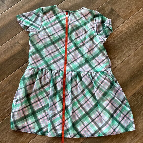 Ann Taylor green/pink cottagecore drop waist lined dress size 18 - Picture 5 of 7